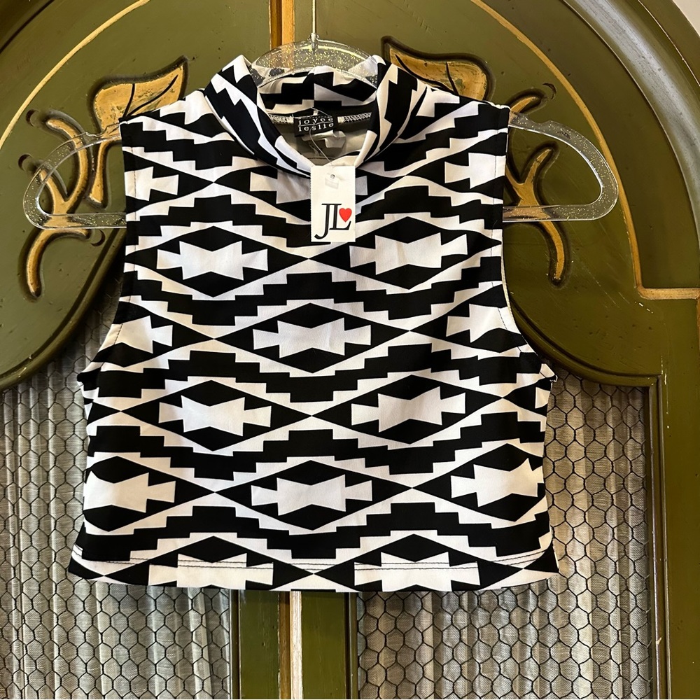 NWT VINTAGE JOYCE LESLIE CROPPED OPEN BACK TOP size M